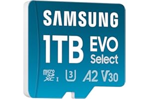 Samsung Memorie MB-ME1T0SA EVO Select Scheda MicroSD da 1TB con Adattatore SD Incluso, UHS-I U3, Fino a 160 MB/s, Compatibile con Smartphone, Tablet, Console Gaming Portatili, GoPro