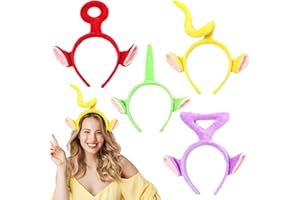 JAWUZ 4 Pezzi Cartone Animato Carino Teletubbies Styling Hair Hoop The Teletubbies Peluche Ragazze Fasce Per Capelli Lavaggio Carino Viso Copricapo 3D Forcina Accessori Per Capelli