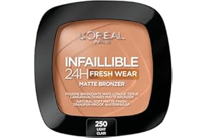 ‎L'OREAL PARIS L'Oréal Paris - Langanhaltender Bronzer-Puder – wasserfest – unfehlbar 24H Fresh Wear – Farbe: klar (250) – 26,4 g