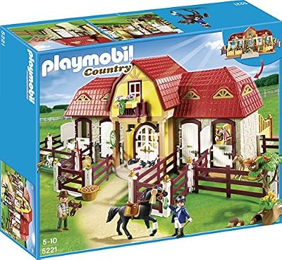 Playmobil - 5221 - Jeu de Construction - Haras avec Chevaux et Enclos