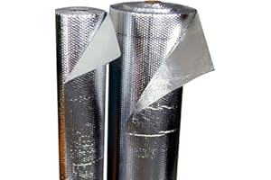 ANTIHUMEDADES Aislante Térmico Reflexivo de Aluminio (2,5 x 0,6 m) + Cinta Aluminio (10m) - Aislamiento de cajas de persianas, radiadores, paredes, techos, caravanas, campers, garajes