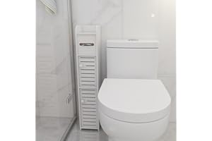 HUOLE Armadietto da bagno, mobiletti bagno salvaspazio, mobile da bagno impermeabile per soggiorno, camera da letto, cucina, ecc,armadio angolare,17 * 15 * 78cm-Bianco