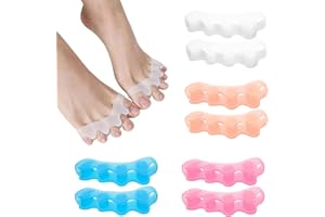Mroobest Silicone Toe Separator, Correction for All Toes, Toe Protection, Hallux Valgus Correction, 4 Pairs Toe Separators, Hallux Valgus Toe Separators for Overlapping Toes, 8 pc
