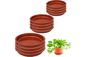 DLICSY 12Pcs Plant Saucers,Round Plastic Black Plant Pot Saucers Plant Pot Trays in 3 Sizes Flower Pot Drip Trays Garden Saucers Plant Pot Saucer Trays for Indoor Outdoor Garden Balcony Plants