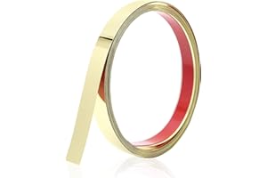 REEKNOKOL Finitura per piastrelle in striscia di metallo in acciaio inossidabile, nastro dorato Nastro metallico per bordi per piastrelle Finitura in metallo autoadesivo (5 m x 1 cm)