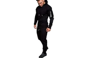 Amaci&Sons Herren Cargo Stil Sportanzug Jogginganzug Trainingsanzug Sporthose+Hoodie 1003