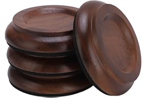 Tomotato Set of 4 Piano Caster Cups Floor Protectors Piano Caster Cups Made of Walnut Wood Furniture Coasters Non-Slip and Anti-Noise Leg Cups Accessories for Piano