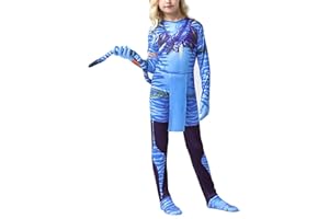 Febbabe Kids Aliens Cosplay Costume Jumpsuit Boys Girls Halloween Carnival Party Movie Role Play Fancy Dressing up Bodysuit Outfit 3-12 Years