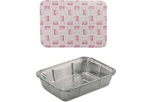 TELEVASO - 100 uds - Envase/recipiente de aluminio rectangular + tapa de cartón - Capacidad 890 ml y tamaño 175x115x36 mm- Bandejas desechables y reciclables, apto para altas temperaturas