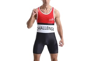 Rane Sports Tuta da wrestling da uomo, attillata, sportiva, un pezzo, senza maniche, per allenamento in palestra, sollevamento pesi