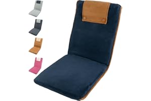 bonVIVO EASY II Folding Floor Seat – Adjustable Fold-Up Lounge with Back Support for Adults, Lightweight Portable Meditation, Reading & Relaxation – Blue