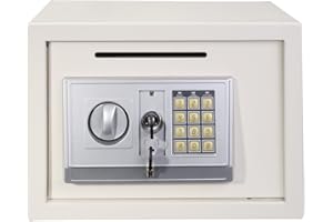 AUTOFU 16L Large Digital Code Cabinet Safe for Home with Keys Cash Box Wall Mounted for Office Hotel, 350MMx250MMx250MM-White