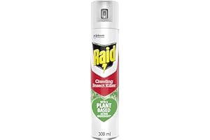 Raid Plant Based Crawling Insect Killer, Aerosol Bug Spray For Indoor Use, Kills and Controls Spiders, Silver Fish, Moths, Crickets, Fleas and Ants, 300 ml