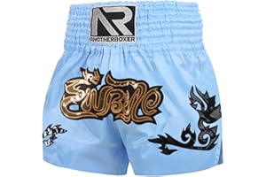 Freebily Pantalones Cortos De Muay Thai para Niños Pantalones Cortos De Boxeo Metálicos Pantalones para Kickboxing MMA Artes Marciales