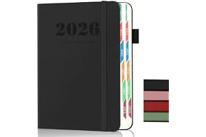 2026 Planner Daily and Monthly,A5 Planner,400 Pages Flexible Seal, Thick Cover, Color Index Pages, Suitable for Office, School and Home (Black)