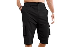LVCBL Short cargo pour homme - En coton - Élastique - Avec poches