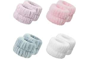 KUNJOCY 4 Pairs Washband-Face Washing Wristband, Wrist Spa Washband Wrist Towels Washing Face Wristbands Washband Arm Bands for Preventing Liquid from Spilling Down Arms