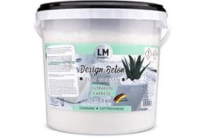 LM-KREATIV LM Design Beton - Ultradrobny Express (5,2 kg) Beton do majsterkowania. Bardzo drobny i szybkoschnący beton do majsterkowania do bardzo gładkich i filigranowych powierzchni. Idealny jako beton odlewany lub do odlewania