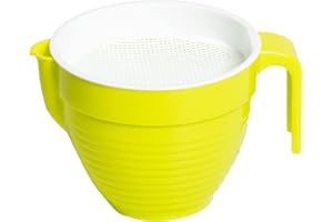 BRICORECHE Grasera aceite usado, colador de aceite usado cocina, filtrador de aceite usado 500ml fabricado en polipropileno libre de BPA ultra resistente fácil de lavar con 3 colores a elegir (Verde)