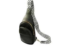 Vpoofree Mujer Bolsa de Pecho,Niña Bolsos Bandolera Pequeña Puerto Crossbody Sling Bag Impermeable Cuero PU Moda Chest Bag con Correa Ajustable para Ciclismo Correr Senderismo Viajes(Negro