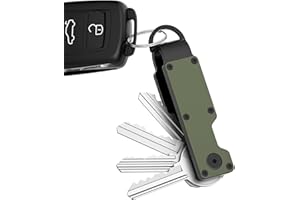 BUKYCAT Llavero de Coche Ligero, Organizador de Llaves de Metal, Porta llaves Metálico Compacto, Estuche de Almacenamiento Compacto para 2-6 Llaves