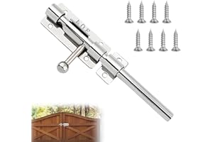 QYRDBGY Bolzenriegel, 304 Edelstahl Torriegel mit Loch mit 8 Stück Schrauben Verdickte Türriegel Tor Riegel für Vorhängeschloss Schlossriegel für Haus Hof Garten Tor Zaun (16cm)