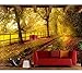 Produktbild Kuamai Wallpaper Autumn Roads Bäume Laub Natur Foto Leaf Tapete, Wohnzimmer Sofa Tv Hintergrund Schlafzimmer Küche Papel Wandbild-120X100cm