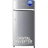 Samsung 189 L, 5 Star, Digital Inverter, Direct-Cool Single Door Refrigerator (RR21H2G25S8/HL, Silver, Elegant Inox, Single Touch Defrost, 2026 Model)