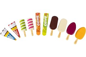 Casdon Langnese leksaks-glasset, 10-pack, från 2 år | 10 leksaks glass med Calippo, Twister, Magnum, Cornetto och Solero för