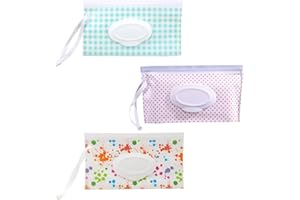 SGERUFZ 3 Unidades Bolsa de Toallitas Húmedas Reutilizable, Dispensador de Toallitas Húmedas, Porta Toallitas Bebe, Caja Toallitas Húmedas