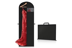 OUXAYAPL Kleidersack Lang 180 cm, Faltbare Kleiderhülle, Atmungsaktive Kleidersäcke mit Griffen für Brautkleider Abendkleider Mantel | Schützt vor Staub, Feuchtigkeit & Motten(180×60 cm）