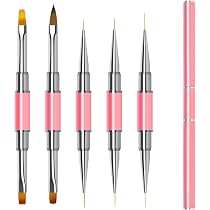 Nagel-Pinsel-Set 5-teilig Doppelseitig – 10 Köpfe Für Gel, Acryl & French Nails, Inkl. Deckel & Ombre Brush