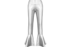 Kaerm Pantaloni Lunghi da Jazz Latino Bambina Pantaloni Svasati Zampa di Elefante Tinta Unita Pantaloni da Fitness Yoga Allenamento