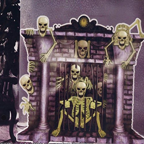 Halloween Horror Skeletons Gothic Fireplace Scene Setter Add On Decoration by Party Showroom
