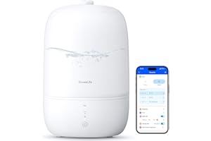 GoveeLife Humidifier for Bedroom, 3L Top Fill Cool Mist with WiFi Humidity Control, Oil Diffuser, Auto Shut-Off, Home, Baby, Plants, Work with Alexa