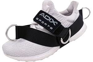 ADIX Sports - 1 Piece Fitness Attachment Ankle Strap Glute Kickback Leg Exercise Abductors Resistance for Cable Machines Shoe Cover Pull Belt with 4 Connection Points