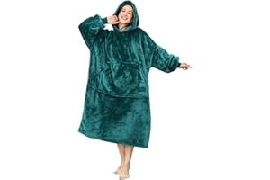 Winkcao Hoodie Decke mit Ärmeln und Kapuze Damen, Decken Hoodie Damen, Weiche Warme Riesen Flanell Kuscheldecke mit Ärmeln, Oversized Blanket Hoodie Tragbare Decke Für Drinnen und Draußen