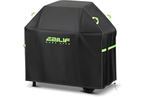 Ezilif Pokrowiec na grilla odporny na warunki atmosferyczne, 120 x 60 x 120 cm, tkanina Oxford 420D, wodoszczelna, odporna na rozerwanie, ochrona przed rdzą i pleśnią, dla Weber/Enders/Char Broil