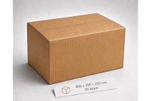 Torvon fraktlådor 450 x 350 x 250 mm 20 stycken 5 lager BC våg 4545 stabila hopfällbara lådor förpackningslådor för paketleve
