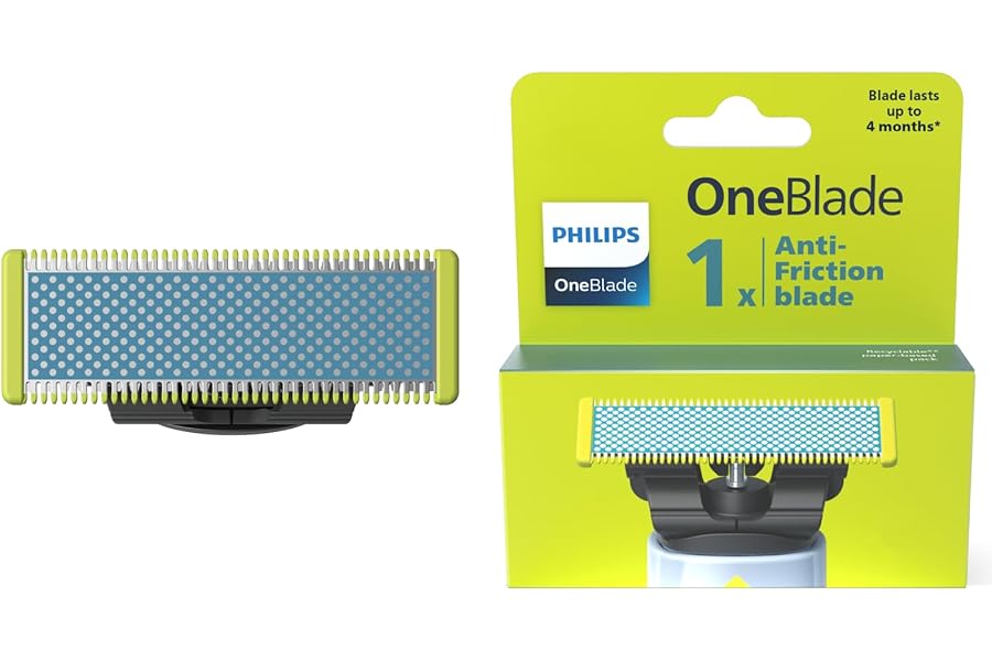Philips OneBlade First Shave Anti-Friction Blade Head, Compatible with all OneBlade & Pro Electric Shaver & Trimmers, Original from Philips, 1x One Blade, 4-Month Supply (QP215/50)