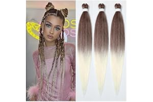 ‎YDDM Easy Braid Vorgedehntes s Flechthaar 32 Zoll 3Packs Haar Zum Einflechten Kanekalon Flechthaar Kunsthaar Kunsthaar Zum Einflechten braids extensions Haarverlängerungen (32 Zoll, 30-613#)