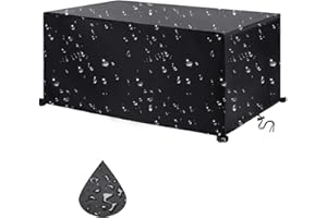 ZHAOYANG ART Housse Salon De Jardin Exterieur - 200x105x75cm Housse Table De Jardin Bache Table De Jardin Impermeable Housse De Protection Housses Pour Mobilier De Jardin Anti-Uv Résistant Rectangulaire -Noir