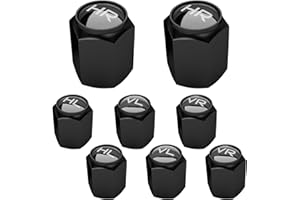 HEALIFE 8er Set Ventilkappen Auto mit Beschriftung | Ideal zum Einlagern von Winter- & Sommerreifen für PKW, SUV, Motorrad UVM. | Schwarz | LED |