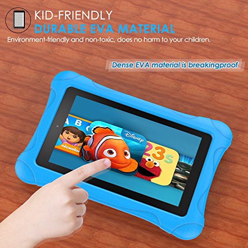 MoKo Fire 7 2015 Hülle – Superleicht EVA Stoßfest Kinderfreundlich Kinder Schutzhülle für Amazon Fire 7.0 Zoll (5. Generation – 2015 Modell), Blau - 2
