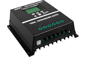 KTCINA Régulateur de charge solaire MPPT 100 A 12 V 24 V 36 V 48 V USB MPPT Écran LCD avec entrée maximale 100 V Régulateur solaire 12 V mppt 100 A pour tous les types de batteries plomb-acide/lithium
