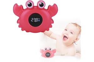 PZJFH Badethermometer Baby, Badethermometer Mit Led-Licht-Temperatur-Warnfunktion, Badewannenthermometer Mit Hochauflösendem Touchscreen Geeignet Für Kinderbadewanne, Baby-Badethermometer Wassertemperatur