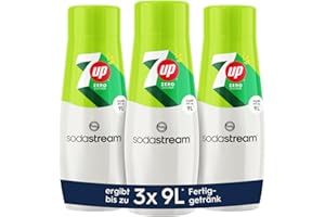 ‎SODASTREAM SodaStream Sirup 3x 7UP Zero Zucker - 1x Flasche ergibt 9 Liter Fertiggetränk, Sekundenschnell zubereitet und immer frisch, 440 ml