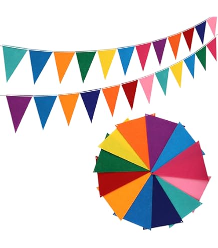 NINGYER Lot De 120 Guirlandes De Fanions, 12,8 X 17 Cm, En Feutre