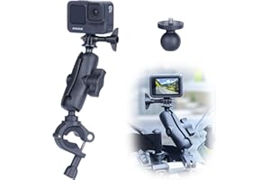 SEASKY M2 Supports de Montage pour Moto, vélo et Guidon avec vis 1/4" Compatible avec Gopro Hero 11/10/9/8/7 DJI Action 4/3/2 Insta360 One X2 X3 RS Sports Camera ATV UTV Rod Clip Accessories