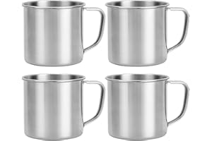 Zliger 4 pièces tasse à boire acier inoxydable tasse de camping tasse incassable Tasse à thé Mug à café Randonnée Camping Mug Tasse à Café